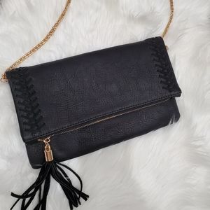 Black Boho Crossbody Purse